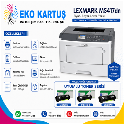 Lexmark MS417dn DUBLEKS Yazıcı