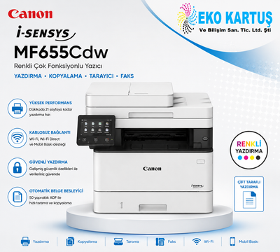 Canoni-SENSYS MF655CDW Renkli Çok Fonksiyonlu Lazer Yazıcı ÇİFT TARAFLI RENKLİ YAZDIRMA