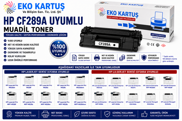 Hp LaserJet Enterprise M507n Uyumlu Sıfır İthal Toneri  CF289A