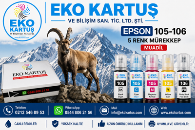 EPSON 105/106 EcoTank Mürekkep 5 Renk Set (Muadil)