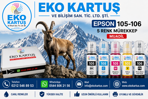 Epson EcoTank ET-7750  Mürekkep 5 Renk Set (Muadil)