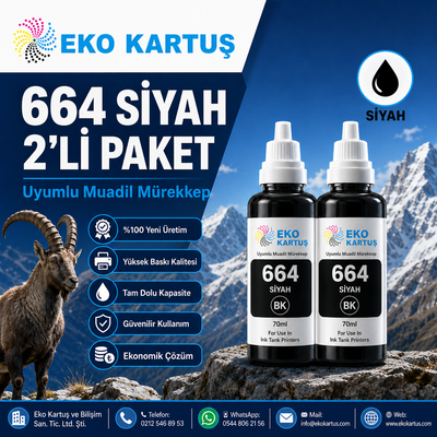 Epson L100 Siyah Mürekkep 2 adet (Muadil)