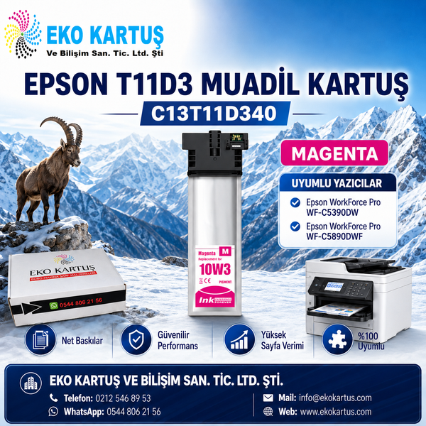 Epson T11D3 RED Yüksek Kapasiteli Muadil Kartuş C13T11D340  C5890DWF / C5390DW