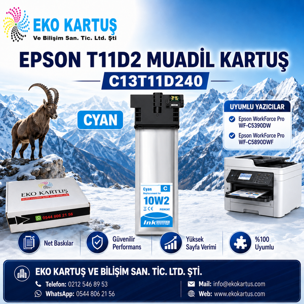 Epson T11D2 BLUE Yüksek Kapasiteli Muadil Kartuş C13T11D240  C5890DWF / C5390DW