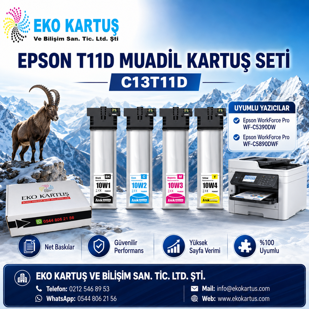 Epson T11D Muadil Kartuş Seti C13T11D  C5890DWF / C5390DW