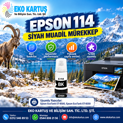 Epson 114 T07A1 Pigment Siyah Muadil Mürekkep – ET-8500, ET-8550