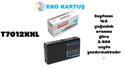 Epson T7012XXL BLUE Ekstra Yüksek Kapasiteli Muadil Kartuş C13T70124010