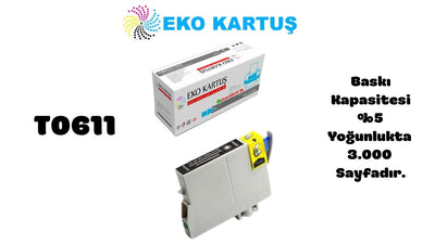 Epson T0611 BLACK Muadil Kartuş C13T06114020