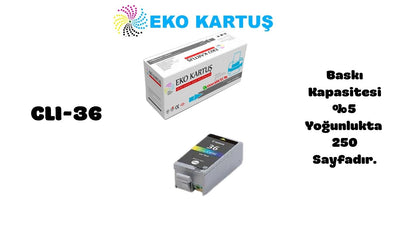 Canon CLI-36 1511B001 Renkli Muadil Kartuş