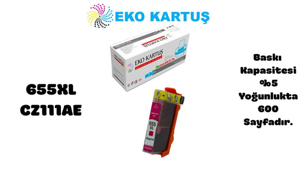 HP 655XL RED Yüksek Kapasiteli Muadil Kartuş CZ111AE