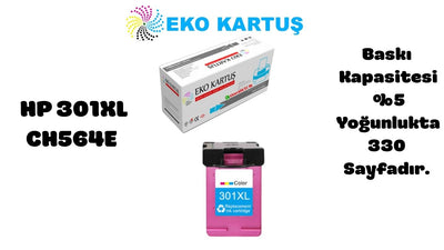 HP 301XL Renkli Yüksek Kapasiteli Muadil Kartuş CH564E