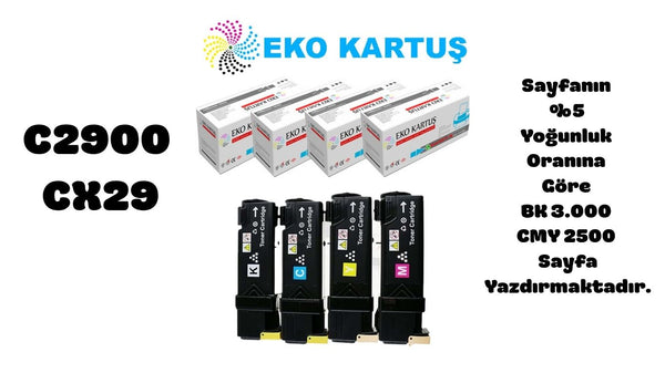Epson Aculaser C2900N  CX-29 SET 4 RENK Uyumlu Sıfır İthal Toner