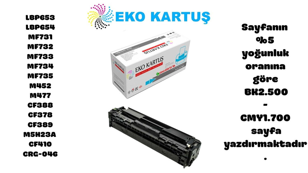 Hp Color LaserJet Pro M452dn Muadil Toneri CF410/CRG046 SİYAH