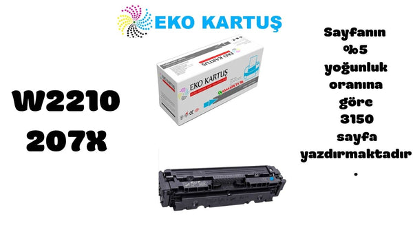HP Color LaserJet Pro MFP M283fdw Uyumlu Sıfır İthal Toneri 207X(W2210)BK ÇİPSİZ (Yüksek Kapasite)