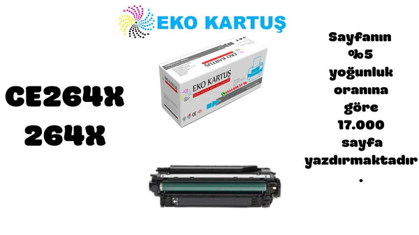 Hp Color Laserjet Enterprise CM4540fskm Uyumlu Sıfır İthal Muadil Toneri Siyah  CE264X (646X)
