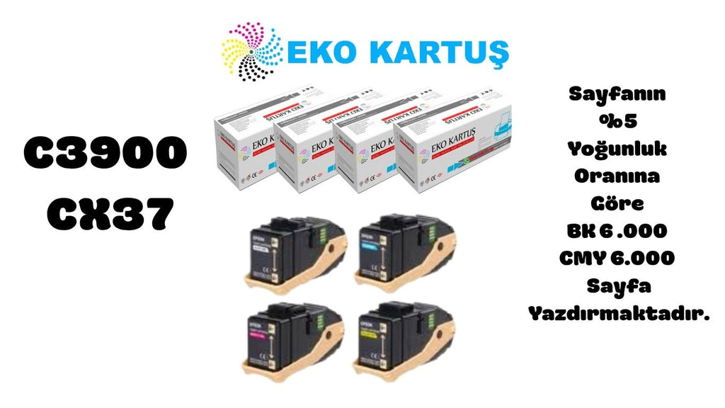Epson AcuLaser CX37DNF Compatible New Imported Toner CX-37 SET 4 COLORS Compatible Toner