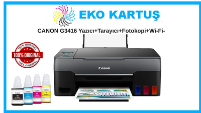 Canon Pixma G3416 Mürekkep Püskürtmeli Çok Fonksiyonlu Yazıcı Wİ-Fİ