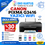 Canon Pixma G3416 Mürekkep Püskürtmeli Çok Fonksiyonlu Yazıcı Wİ-Fİ