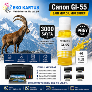Canon GI-55  SARI YL  muadil mürekkep