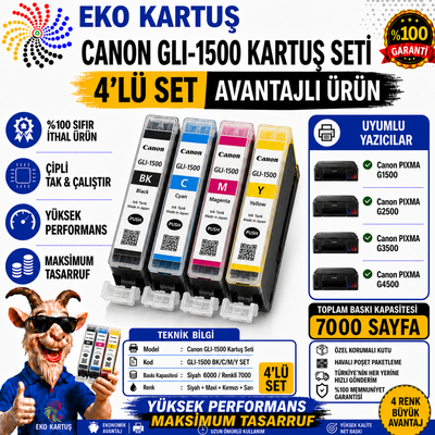 Canon PGI-1500XL Yüksek Kapasiteli Muadil Kartuş Seti 9182B004