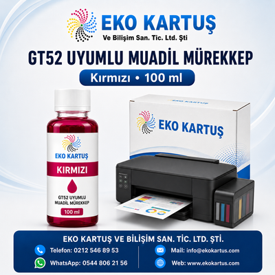 HP GT52XL  MUADİL MÜREKKEP KIRMIZI
