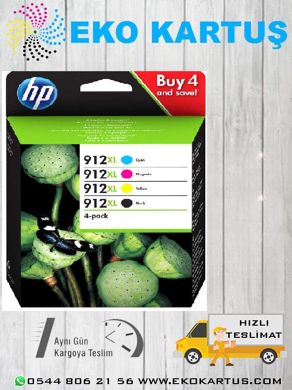 HP 912XL 4 RENK ORİJİNAL KARTUŞ - Main view
