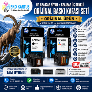 HP Smart Tank Wireless 457  HP 6ZA17AE Siyah +Üç Renkli Orijinal Baskı Kafası Seti