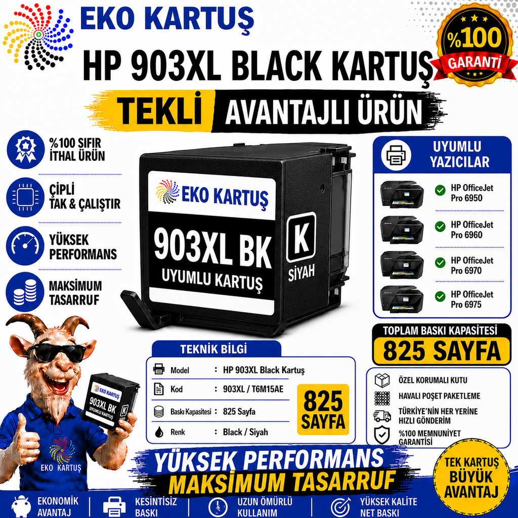 HP 903XL BLACK  Kartuş  muadil kartuş