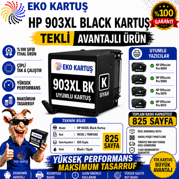 HP 903XL BLACK  Kartuş  muadil kartuş