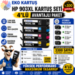 HP 903XL 4 Renkli Kartuş Uyumlu Kartuş Seti