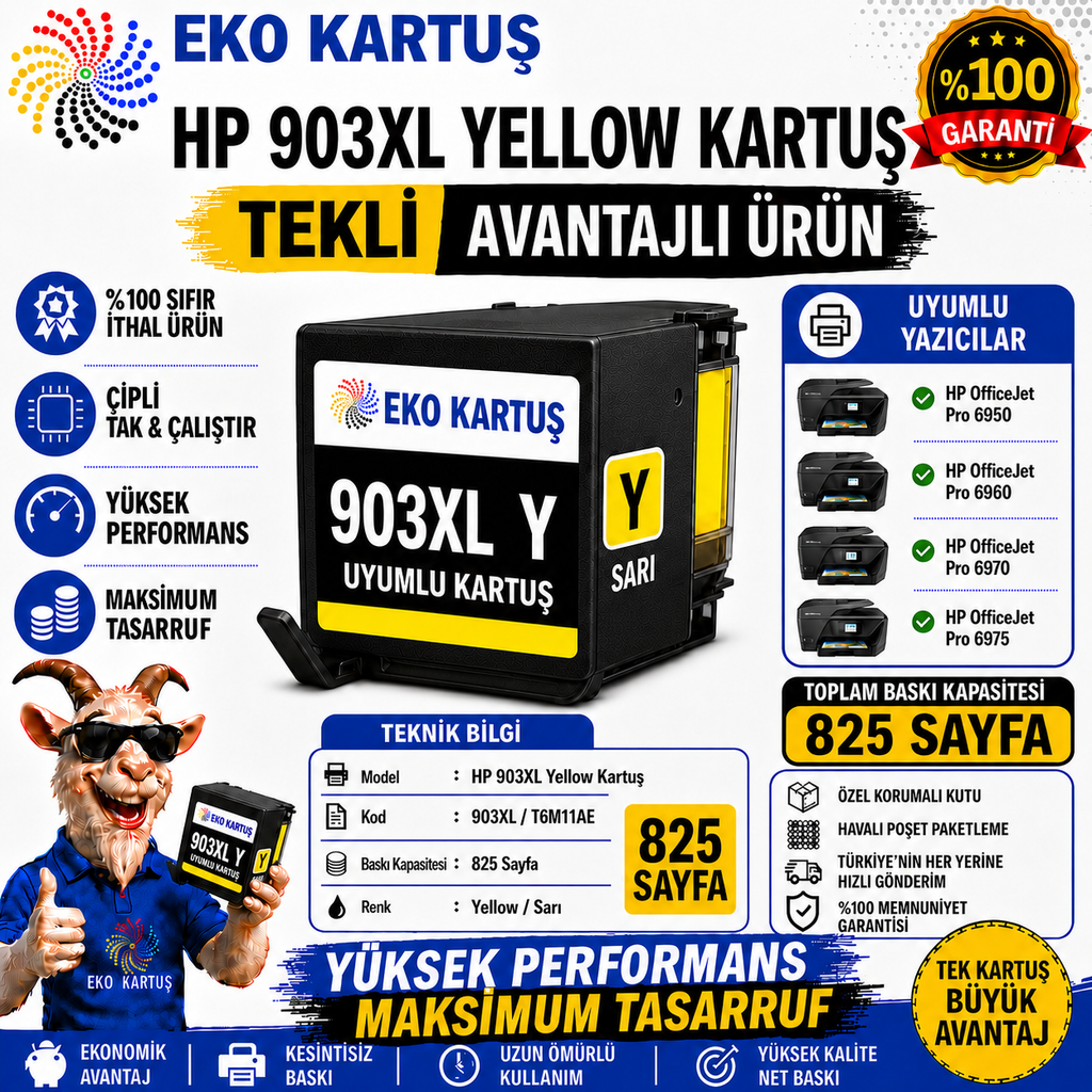 HP 903XL YELLOW Kartuş  muadil kartuş