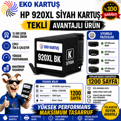 HP 920XL BLACK MUADİL KARTUŞ