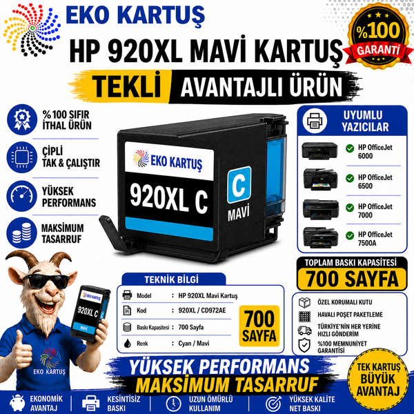 HP 920XL CYAN MUADİL  KARTUŞ
