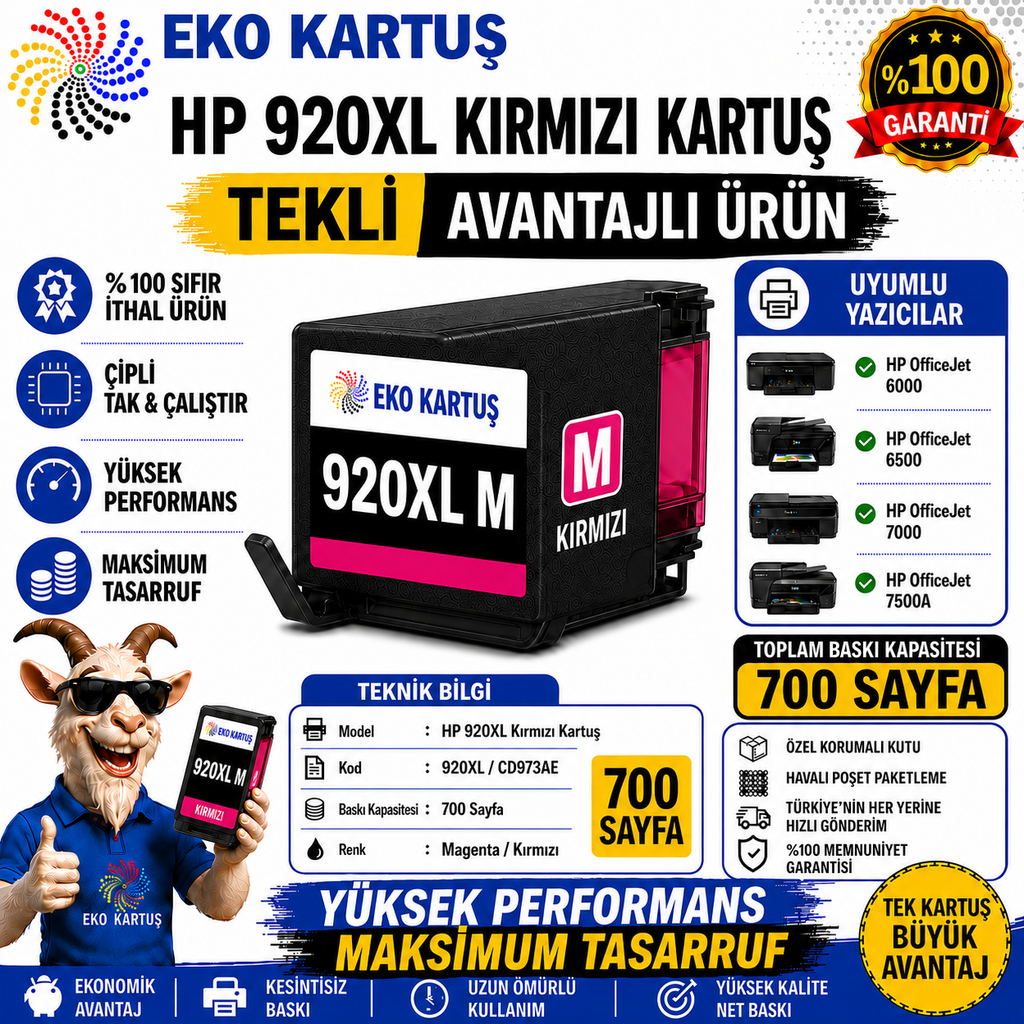 HP 920XL MAGENTA MUADİL KARTUŞ