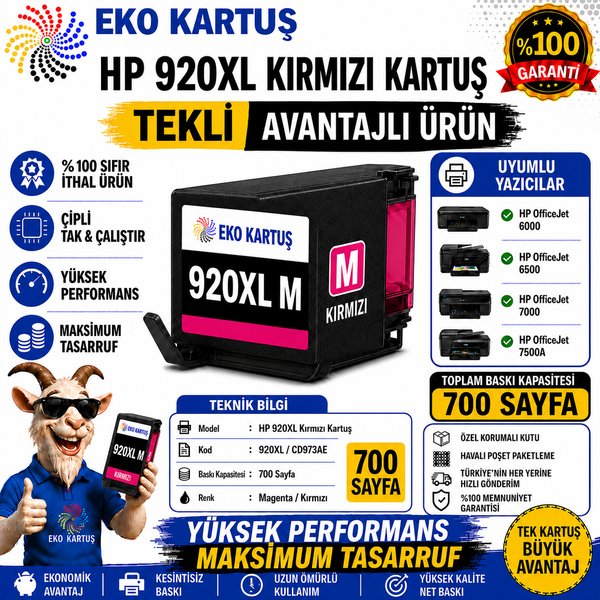HP 920XL MAGENTA MUADİL KARTUŞ