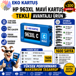 Hp Officejet Pro 963xl CYAN (MAVİ) Muadil Kartuş