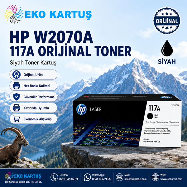 Hp W2070A SİYAH (117a)  Orijinal Toner