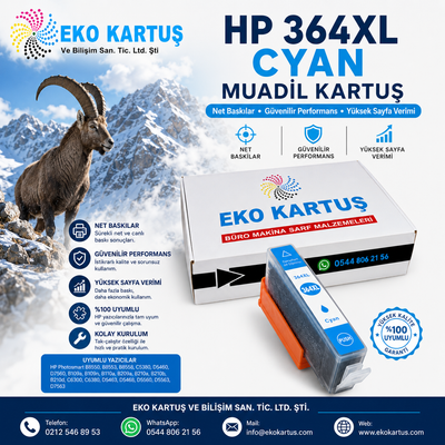 HP 364XL BLUE Yüksek Kapasiteli Muadil Kartuş CB323E