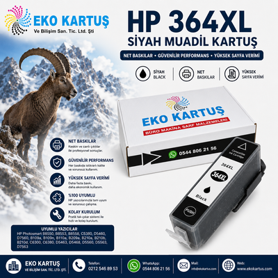 HP 364XL BLACK Yüksek Kapasiteli Muadil Kartuş CN684E