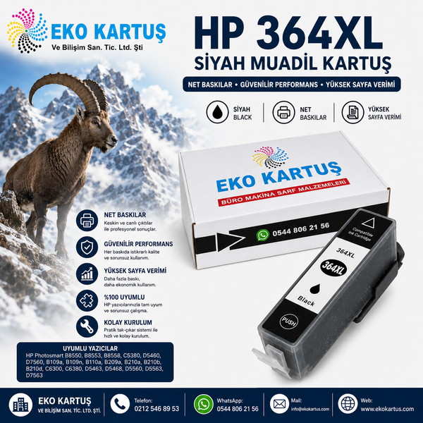 HP 364XL BLACK Yüksek Kapasiteli Muadil Kartuş CN684E