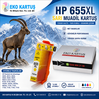 HP 655XL YELLOW Yüksek Kapasiteli Muadil Kartuş CZ112AE