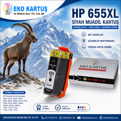 HP 655XL BLACK Yüksek Kapasiteli Muadil Kartuş CZ109AE