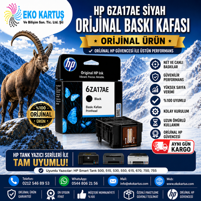 HP 6ZA17AE Siyah Orijinal Baskı Kafası Seti