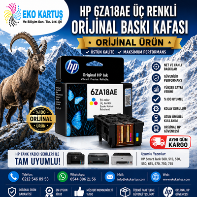 HP  6ZA18AE HP 6ZA17AE Siyah+Üç Renkli Orijinal Baskı Kafası