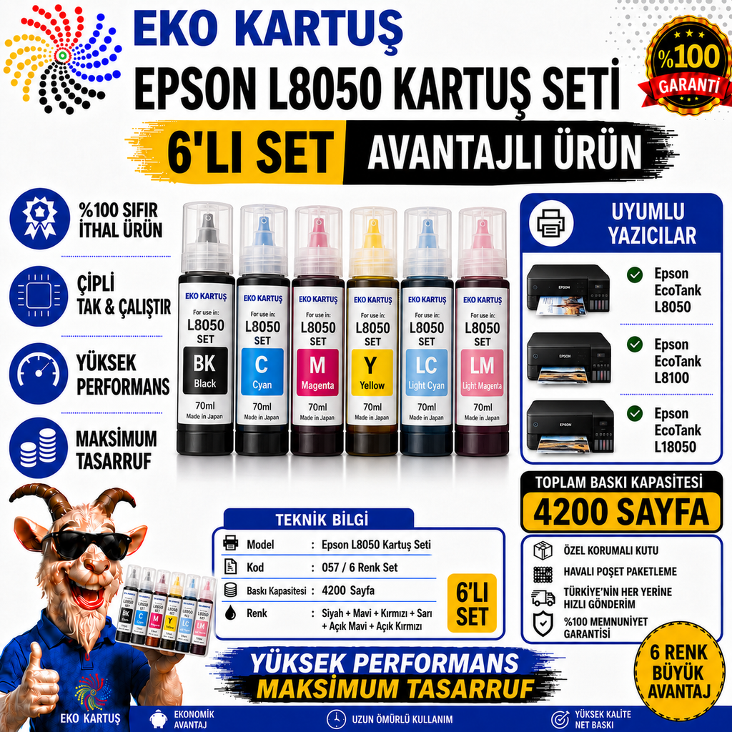 Epson L386 Mürekkep 1000 ml (Muadil)