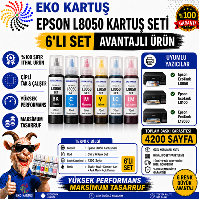 Epson L8050 Mürekkep 4 renk set 1000 ml (Muadil)