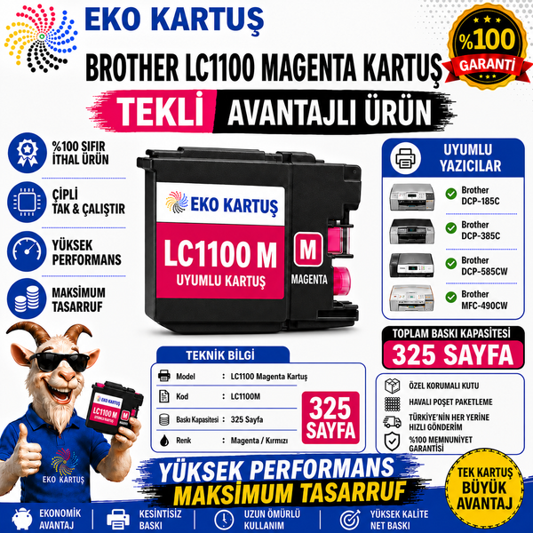 Brother LC1100 MAGENTA MUADİL KARTUŞ