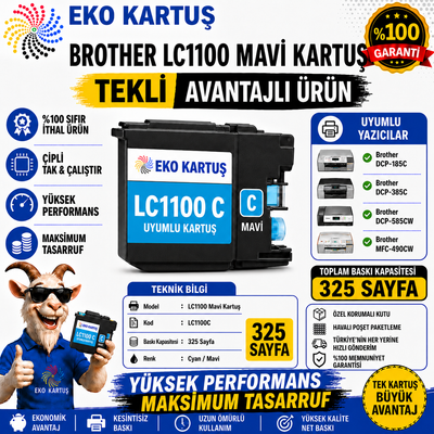 Brother LC1100 CYAN MUADİL KARTUŞ