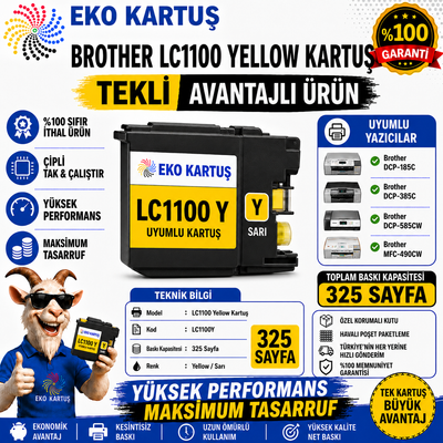 Brother LC1100 YELLOW MUADİL KARTUŞ