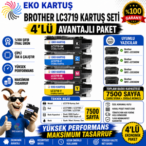 Brother MFC-J3930DW 4 RENK LC3719XL MUADIL KARTUŞ